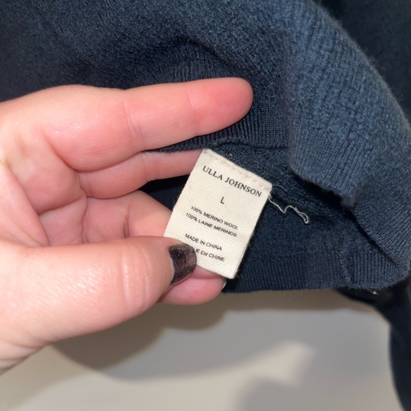 ULLA JOHNSON Balloon Sleeve Merino Wool Sweater - Picture 2 of 8